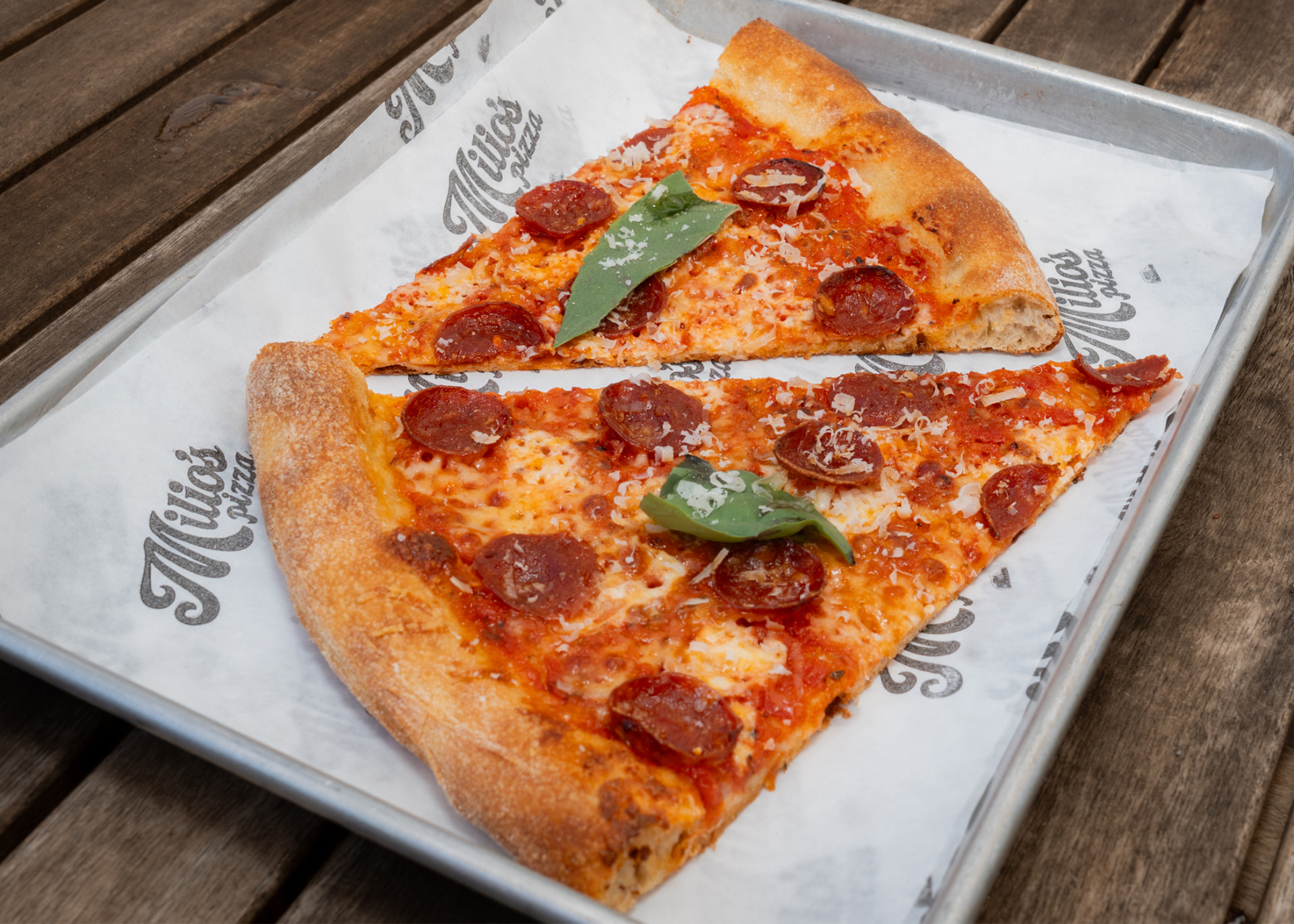 Pepperoni slice at Milio's Pizza